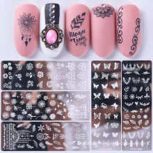 2021 DIY Nail Beauty Design 12 Styles Stainless Metal Material Nail Art Stamp Polish Stamping Plates Nail Stamp Plate